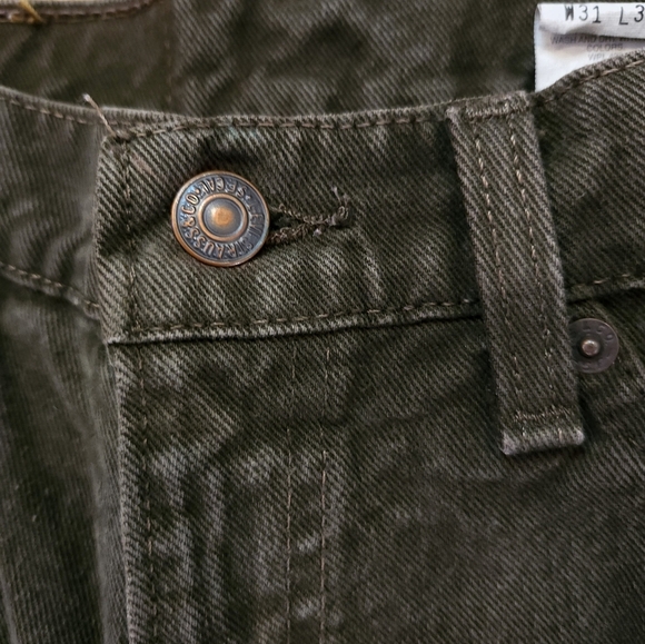 Levis Orange tab 90s 550 Mens Jeans Size 31 × 32 Green Relaxed Fit Tapered Leg - Picture 2 of 8